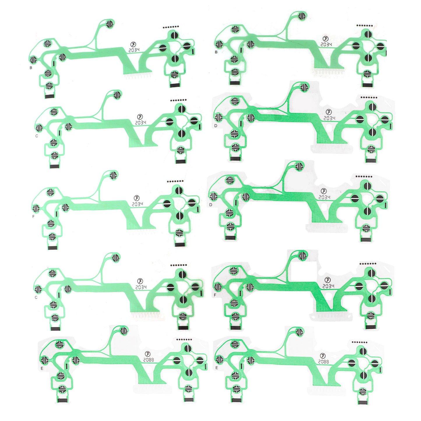 10Pcs Replacement Part Green Keypad Conductive Film For Sony Playstation 4 PS4 Controller