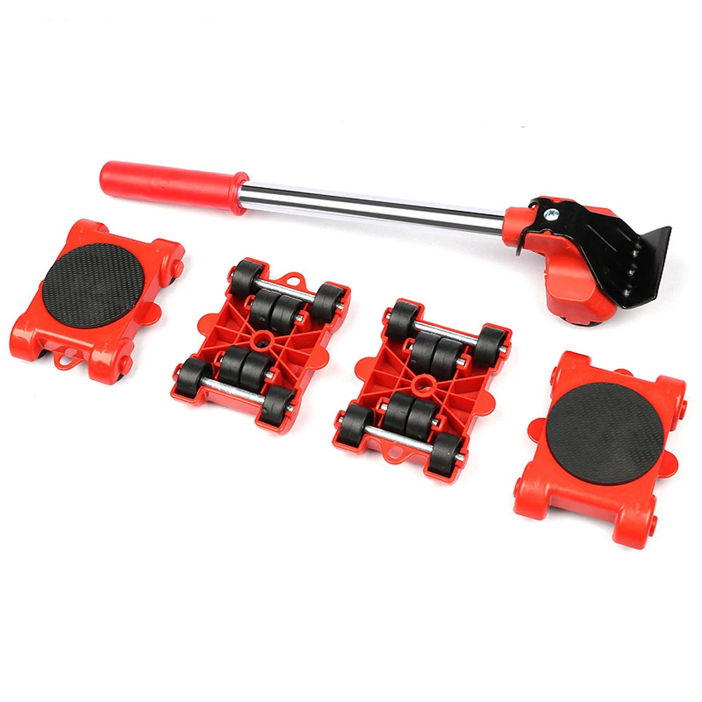 15PCS Furniture Moving Transport Roller Set Removal Lifting Moving Tool Set Wheel Bar Mover Moving Heavy Stuffs Device Hand Tool