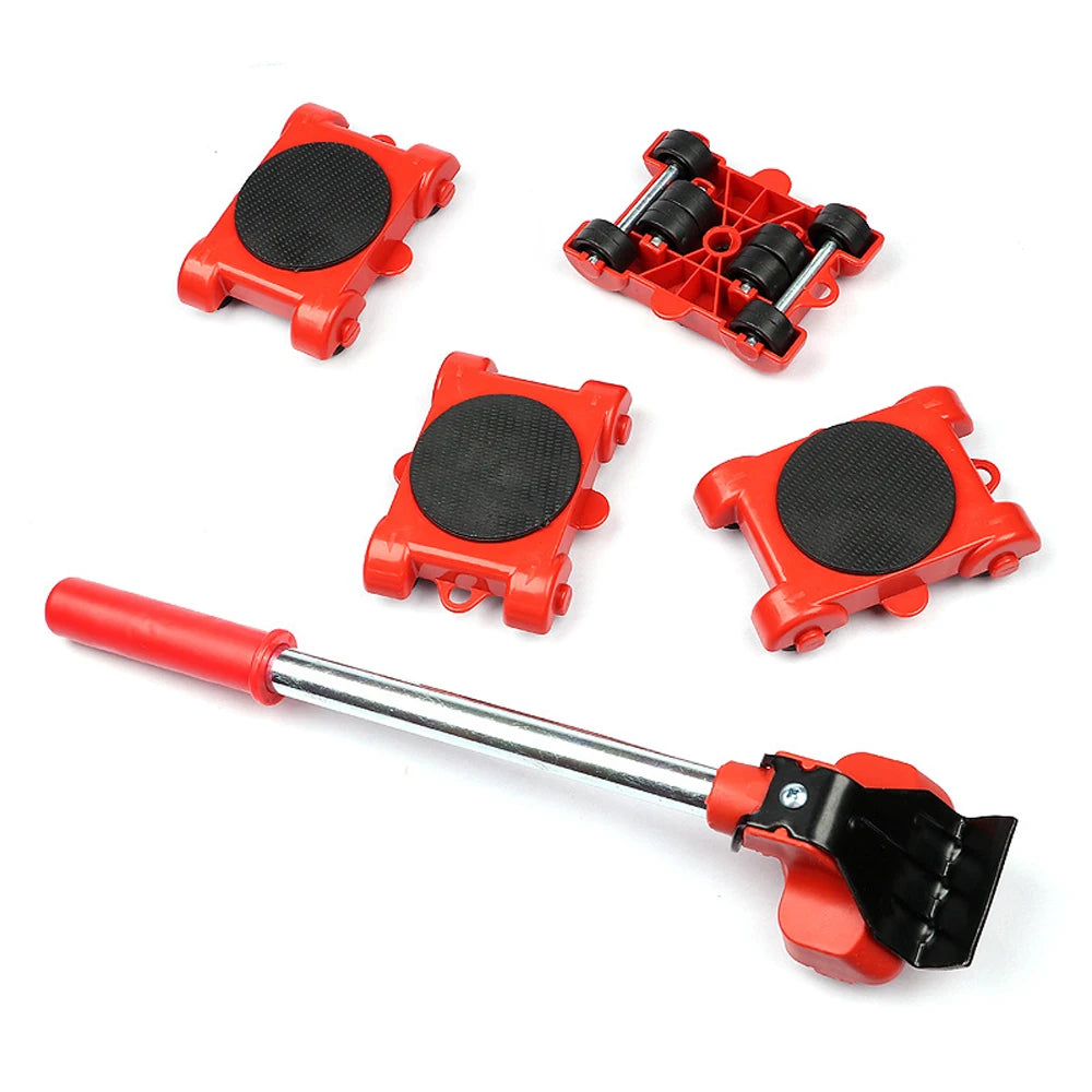 15PCS Furniture Moving Transport Roller Set Removal Lifting Moving Tool Set Wheel Bar Mover Moving Heavy Stuffs Device Hand Tool