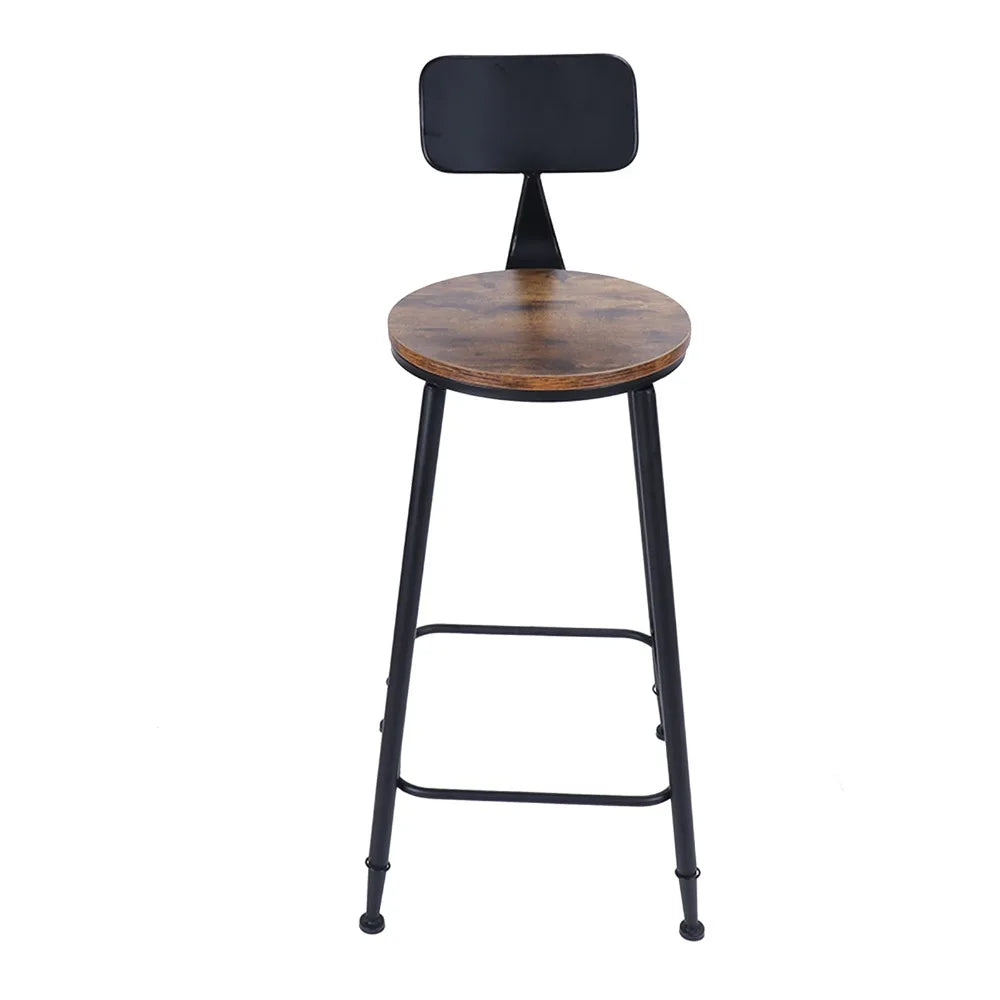 1 Pair Bar Stool with Backrest Wrought Iron Industrial Chair for Home Pub Restaurant Coffee Shop