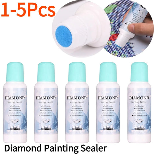 1-5Pcs 100ml Diamond Painting Sealer Conserver Permanent Hold Shine Effect Accessories Diamond Painting Brightener Glue